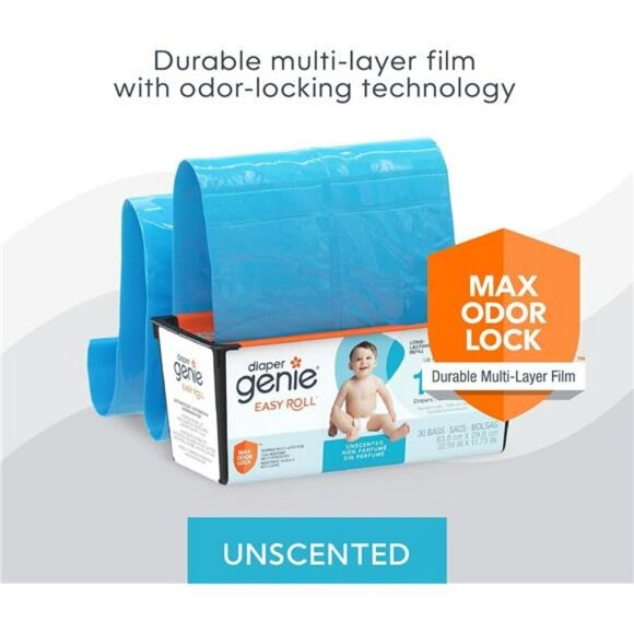 Diaper Pail Refill Bags 30 Count Fits Genie Signature Odor Control 1410 Diapers - Picture 3 of 7